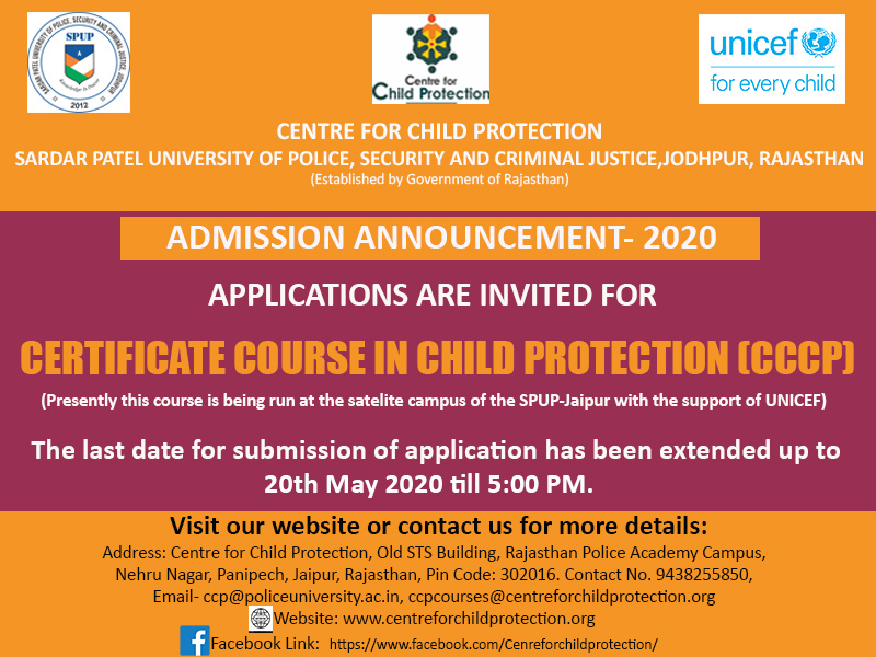Certificate Course in Child Protection (CCCP) Centre for Child Protection